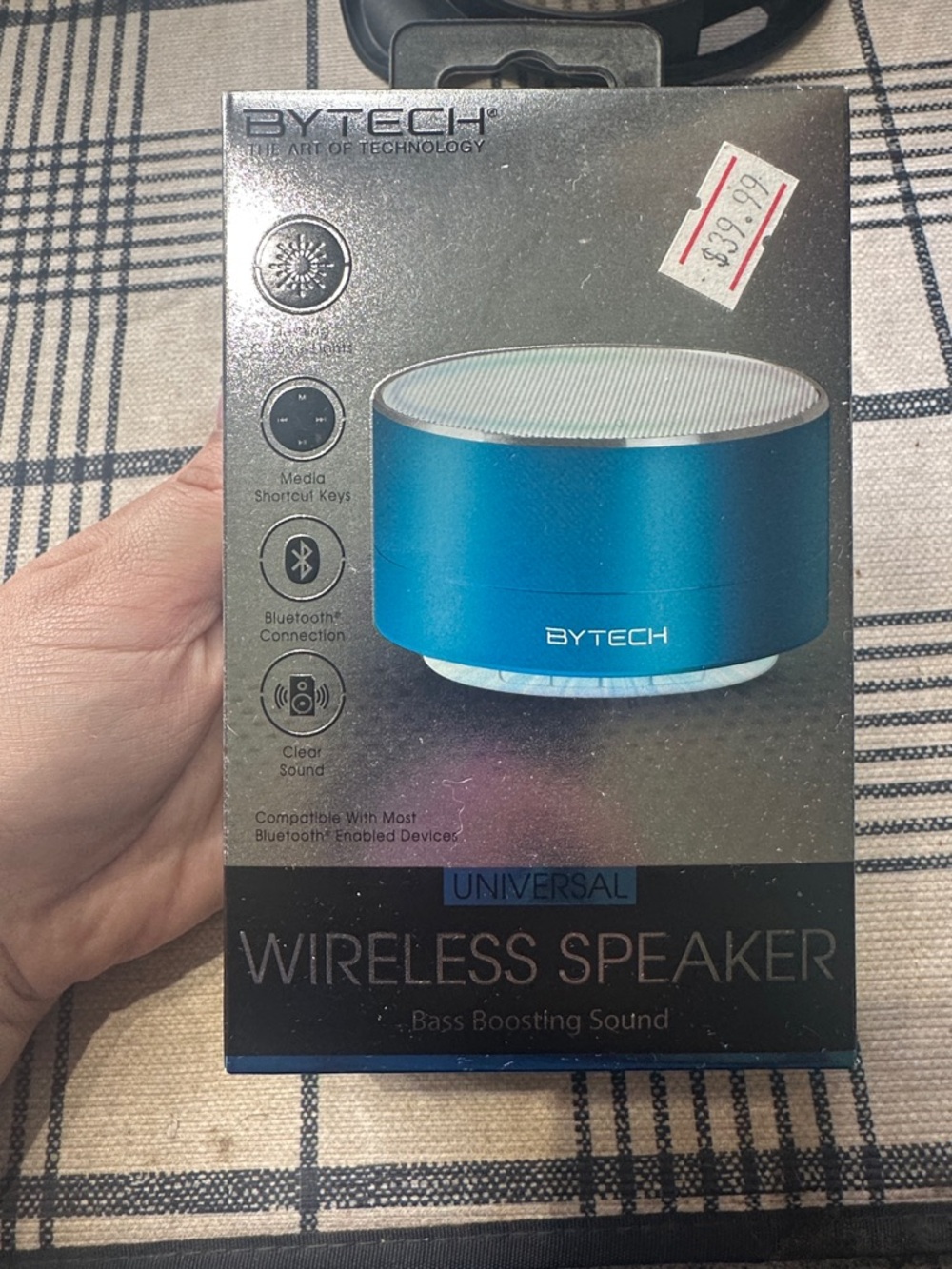 BYTECH Blue Portable Wireless Speaker